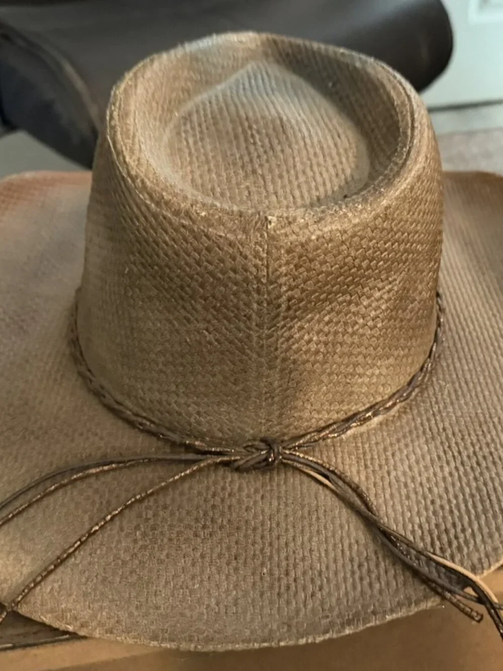 Wild Wear Premium Woven Palm Leaf Skull Cowboy Hat - Size 7 1/2